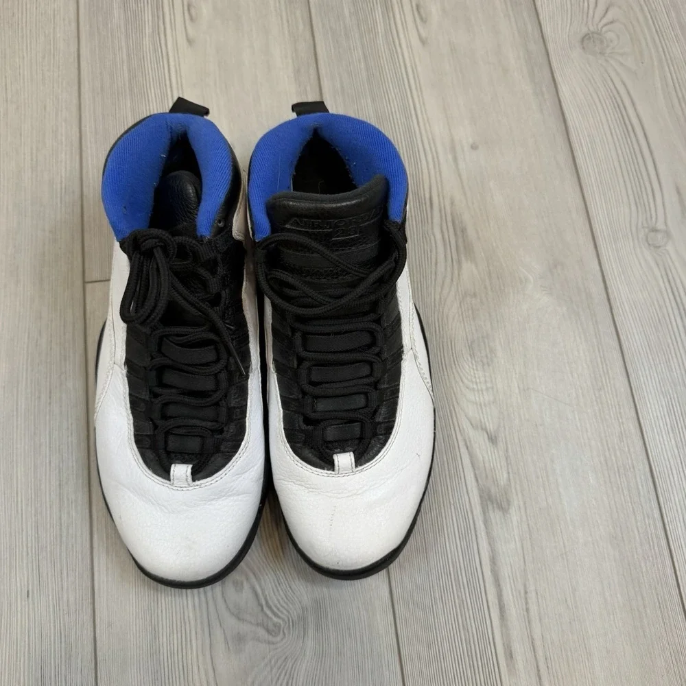 Air Jordan 10 / Mens 9.5 Retro 2018 Orlando Black White‎ Royal Lace Up 310805